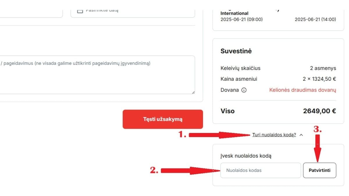 Kaip pasinaudoti Pasirink Sparnus nuolaidos kodu?